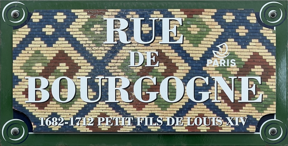 Plaque de la Rue de Bourgogne